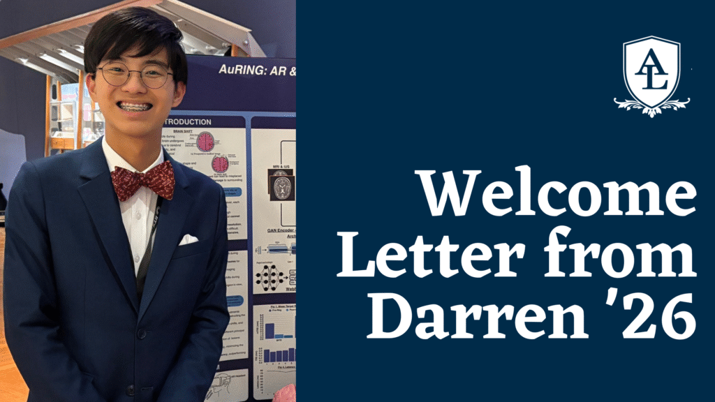 Welcome letter Darren '26